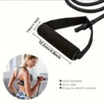 1Pc Premium Tpe Resistance Band - U-Shaped, Elastic Fitness Rope With Comfort Handles In Red/Green/Black - Ideal For Home Workouts & Strength Training - Image 2