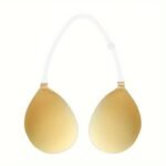 1Pc Ideaccsz Adhesive Strapless Push-Up Bra For Women - Invisible Wireless Lift Silicone & Spandex, Convertible To Halter Neck/Plunge, Hollow Design For Wedding Dresses & Low-Cut Outfits (Nude/Black, A-F Cup), Strapless Bra, Formal Lingerie, Transparent Straps, Comfortable Fit - Image 5