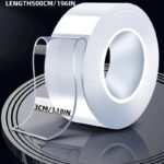 1 Roll Transparent Double Sided Nano Tape, Waterproof Wall Stickers, Reusable Heat Resistant, Bathroom Home Decoration Tapes Nano Double Sided Tape, Heavy Duty Transparent Adhesive Strips, Strong Sticky Multipurpose Reusable Waterproof Mounting Tape - Image 13