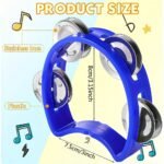1Pc Adult Tambourine With 4 Bells - Heavy-Duty Abs Construction, Portable Handheld Percussion Instrument For Live Performances, Concerts, Parties - Compatible With Drum Sets & Keyboards - Available In Red, Green, Blue, Yellow, Black - Ideal For Beginners & Professionals, Party Music, Vibrant Colors, Durable Construction, Musical Accessory, Professional Musicians - Image 2