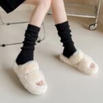 Cozy Leg Warmers For Women - Soft White Ribbed Cuff, Fluffy Fleece-Lined, Perfect For Cold Weather, Versatile With Jk Style, Winter Accessories|Ribbed Texture|Soft Material - Image 6