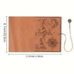 Creative Treasure Map Retro Pencil Case Leather Large Capacity Roll Pencil Bag Embossed Buckle Simple Stationery Box Roll Portable Pencil Drawing Bag Pen Holder - Image 23