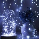 12Pcs Led Copper Wire Fairy String Lights - 2-Meter Long Battery-Powered Mini Firefly Lights With Warm Yellow Glow, Perfect For Bedroom, Home, Garden, Weddings, Christmas & Party Decor, Indoor/Outdoor Use, Fairy Lights For Bedroom, Festive Lighting, Rustic Charm Decor, Button Control Operation - Image 12