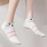 5 Pairs Cartoon Cat Print Socks, Soft & Comfy Low Cut Ankle Socks, Women'S Stockings & Hosiery - Image 6