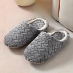 Women'S Plush Indoor Slippers, Warm & Cozy Closed Toe Non Slip Shoes, Home Mute Slippers - Image 5