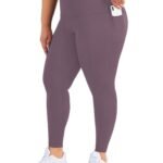Plus Size - Women'S High-Waist 9/3 Length Leggings With Side Pockets - Stretchy, Solid Color, Casual Leggings For Daily Wear, Leggings | Highwaist Leggings | Comfortable Fit