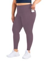 Plus Size - Women'S High-Waist 9/3 Length Leggings With Side Pockets - Stretchy, Solid Color, Casual Leggings For Daily Wear, Leggings | Highwaist Leggings | Comfortable Fit