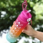 1Pc 740Ml/25Oz Rainbow Color Large Capacity Water Bottle, Motivational Leakproof Water Bottle With Time Marker And Hanging Rope, Suitable For Outdoor Sports, Fitness - Image 6