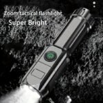 Baihuibri 1Pc Powerful Variable Focus Flashlight, Multifunctional Portable Household Small Flashlight, Telescopic Zoom Light, Rechargeable, Suitable For Outdoor Lighting, Work, Exploration Hiking - Image 7