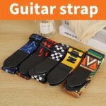 Durable Leather Guitar Strap With Wood Pattern - Universal Fit For Classical, Electric, And Bass Guitars
