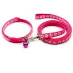 Pet Dog Collar And Leash Set, Cute Paw Pattern Nylon Dog Collar With Bell Long Dog Walking Leash - Image 6