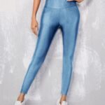 New Black High-Waisted Stretchy Solid Color Slim-Fit Pants For Women, Tight Leggings.