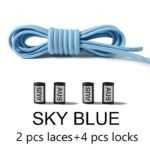 1Pair Tieless Elastic Shoe Laces, No Tie Shoelaces For Sneakers Casual Shoes Skate Shoes - Image 18
