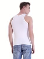 Men'S Sleeveless Muscle Shirt - Breathable Cotton Slim Fit Gym & Casual Athletic Tank Top With Round Neck, All-Season Workout Shirt For Home, Gym, Casual Attire - Solid Black Sleeveless Muscle Shirt For Men, Hand Washable, Versatile For Layering, Comfortable Round Neck Design, Ideal For Fitness And Casual Wear, Smooth Texture, Relaxed Fit, Suitable For All Seasons, Stylish And Functional For Men'S Fashion - Image 8