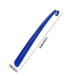 1Pc Ergonomic Shoe Horn - 42Cm Long, Thick Plastic, No-Bend Design For Easy Shoe Wear At Home Or Hotel, Blue & Black Options - Image 6