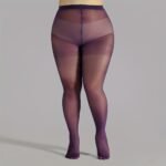 Plus Size Casual Stockings, Women'S Plus Solid Semi Sheer High Rise Thin Pantyhose - Image 6