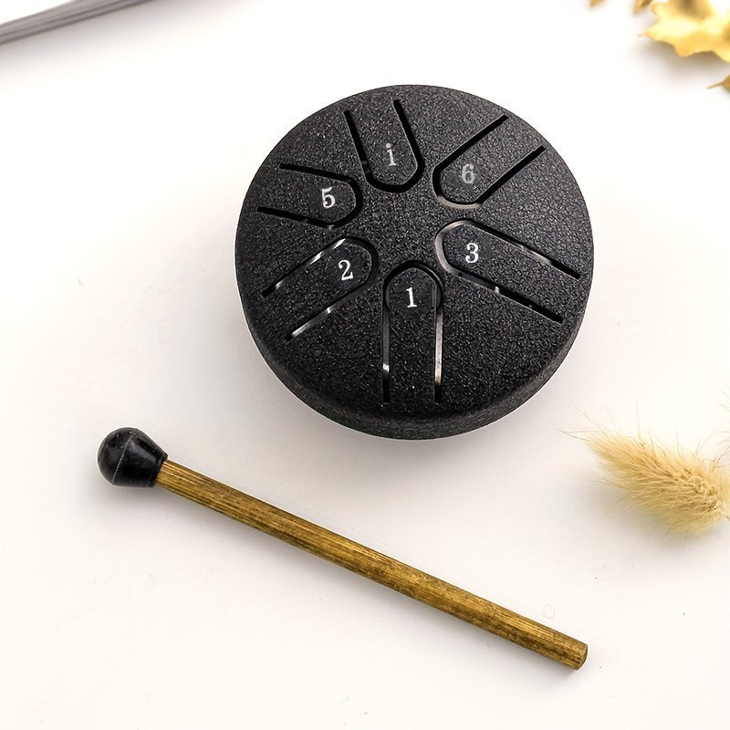 product-Fancyalgo-VirtualModelMatting-8059f1d1c176941e03ff7b379eae2871.jpg 7.62Cm 6-Note Mini Ethereal Drum For Meditation, Percussion, Instruments, Music, Yoga, Education, Black/Green/Purple/Navy/Golden - Image 1