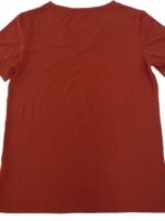 Plus Size Casual T-Shirt, Women'S Plus Lotus Print Short Sleeve V Neck Slight Stretch T-Shirt - Image 7