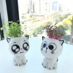 1Pc, Ceramic Flowerpot Mini Cat Shaped Cartoon Cute Potted Plant Desktop Potted Cat Plant Pot Diy Desk Decorate Science Education School Gift - Image 10