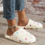 Fashionable Colorful Polka Dot Women'S Indoor Plush Slippers, Elegant Lightweight Unisex Couple'S Model With Tpr Sole Material, Washable - Suitable For Home, Vacation, Party, Wedding Mother'S Day Gift Slippers - Image 6