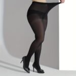 Plus Size Basic Stockings, Women'S Plus Solid Stretchy High Rise Comfort Pantyhose - Image 4