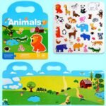 Reusable Sticker Books For Youngsters, Waterproof Double-Sided Design With Dinosaurs, Animals & Vehicles, Educational Toys, Mixed Colors, Paper Material, Perfect For Ages 3+ As Christmas, Halloween, Thanksgiving & New Year'S Gifts - Image 5