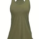 Plus Size Solid Wide Strap Tank Tops, Women'S Plus Slight Stretch Round Neck Basic Tank Tops