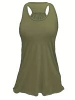 Plus Size Solid Wide Strap Tank Tops, Women'S Plus Slight Stretch Round Neck Basic Tank Tops