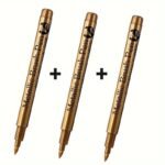 3Pcs/Set Brush Metal Marker Pen, Golden, Silvery, Copper, Permanent Art Paint Marker, Craft Scraping, Fabric, Professional Art Supplies - Image 7