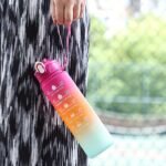 1Pc 740Ml/25Oz Rainbow Color Large Capacity Water Bottle, Motivational Leakproof Water Bottle With Time Marker And Hanging Rope, Suitable For Outdoor Sports, Fitness - Image 8