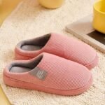 Cozy Women'S Indoor Slippers - Soft Fabric Lining, Ribbed Texture, Eva Sole, Easy Slip-On, All-Season Comfort In Yellow, Pink, Green, Beige & Blue, House Slippers - Image 12