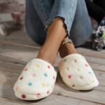 Fashionable Colorful Polka Dot Women'S Indoor Plush Slippers, Elegant Lightweight Unisex Couple'S Model With Tpr Sole Material, Washable - Suitable For Home, Vacation, Party, Wedding Mother'S Day Gift Slippers - Image 2