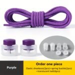 1 Pair Of Stretchy Spandex Elastic Shoelaces For Sneakers - No-Tie, Fit, 100Cm Long, Durable & Comfortable, Ideal For Sports Shoes With Pink Accents - Image 20