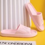 Women'S Flat Cartoon House Slippers, Solid Color Quick Drying Non-Slip Slides, Open Toe Bathroom Shoes - Image 16