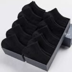 5/10/12 Pairs Unisex Comfort Ankle Socks - Soft Black Polyester Blend, Solid Color Low-Cut Design For Men & Women, Machine Washable, Cute Socks - Image 4