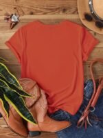 Faith Letter & Flower Print T-Shirt, Casual Short Sleeve Crew Neck Top, Women'S Clothing, Valentine'S Day - Image 8