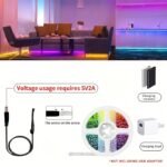 Cycg Smart Rgb Led Strip Lights With Music Sync & App/Remote Control, - Rgb Color Changing Lights With Dimmer, 1M/3M/5M/10M/20M/50M Lengths For Home, Party, Bedroom, Rgb Strip For Smart Device Control (Compatible With Smart - Image 8