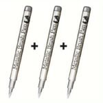 3Pcs/Set Brush Metal Marker Pen, Golden, Silvery, Copper, Permanent Art Paint Marker, Craft Scraping, Fabric, Professional Art Supplies - Image 5