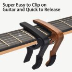 Set Of 2 Guitar Capos, Suitable For Acoustic Guitar, Electric Guitar, Bass, Black And Rosewood - Image 10