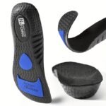 1 Pair Cosylee High-Elasticity Arch Support Insoles For Running Shoes - Durable Eva Material, Black With Blue Accents, Textured Comfort Design, Ideal For Sports & Casual Footwear, Shoe Accessories - Image 8