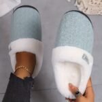 Solid Color Slippers, Casual Slip On Plush Lined Shoes, Comfortable Indoor Home Slippers - Image 9