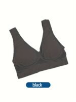 Women'S Seamless Wireless Push-Up Bra With Removable Pads - Medium Support Comfort Bralette Vest, Breathable Mesh & Cut-Out Details, No Underwire For Casual Attire, Strapless Push Up Bra, Sports Bralette, Versatile Fashion, Soft Fabric Construction - Image 3