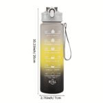 1Pc 740Ml/25Oz Rainbow Color Large Capacity Water Bottle, Motivational Leakproof Water Bottle With Time Marker And Hanging Rope, Suitable For Outdoor Sports, Fitness - Image 9