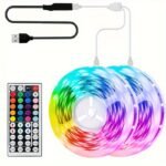 1Set Usb Led 5050 Rgb Strip Lights, Sync Color Changing Luminous Led String, 44/24Key Remote Control, Smart Application Remote Control, Decorative Night Light, For Bedroom Room Home Decorative Party Festival. - Image 11