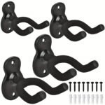Guitar Hangers, Metal Wall Mounted Guitar Hook Are Suitable For Folk Music, Bass, Electric Guitar, Classical Guitar And Other Musical Instruments, 2Packs, 3Packs, 4Packs To Choose