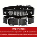 Personalized Dog Collar - Custom Name/Text, Faux Leather Pet Id Tag With Rhinestone Heart Star, Adjustable Metal Buckle, For Small, Medium, Large Dogs - Birthday, Anniversary, Housewarming Gift For Puppy Or Adult Dogs - Available In Pink, Red - Image 5