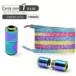 1 Pair No Tie Shoe Laces Colorful Buckle Shoelaces Light Colorful Fashion Without Ties Elastic Laces For Casual Shoes And Sports Shoes - Image 7