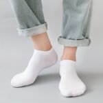 1/5/10/20/30 Pack Of Men'S Spring And Summer Short Socks, Low-Cut Solid Color Black, White, Gray, Moisture-Wicking, Breathable, Invisible Boat Socks, Sweat-Resistant - Image 5