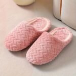 Women'S Plush Indoor Slippers, Warm & Cozy Closed Toe Non Slip Shoes, Home Mute Slippers - Image 3