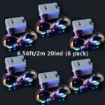 Pack Of 6 Small Square Box Copper Wire Lights Mini Led Fairy Light Battery Powered Copper Wire Lights Silvery Wire Christmas String Lights With 3 Modes Flashing For Bedroom Party Indoor Valentine'S Day Easter Wreath Decoration, Warm Color / White / Color - Image 13